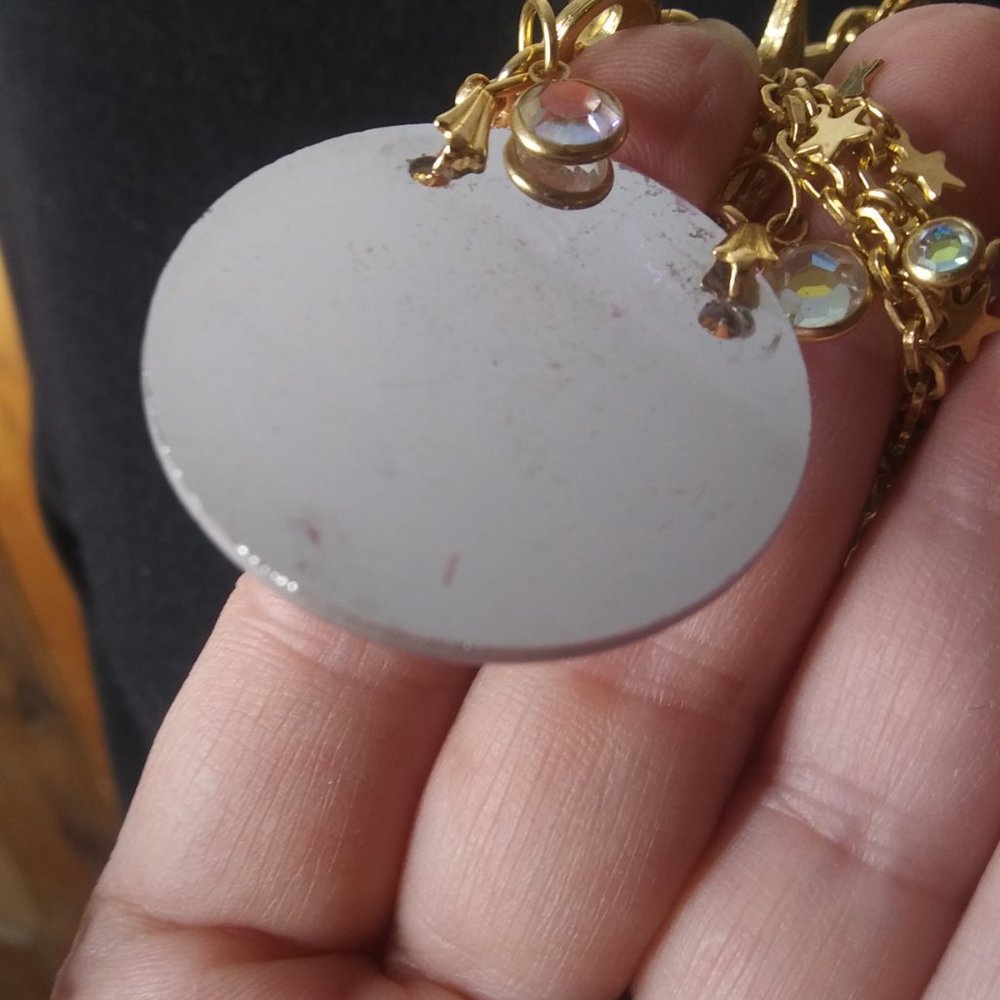 Kirks Folly Dream Angel Necklace Lavender raised cameo stars moon ethereal Flaws - Picture 13 of 16